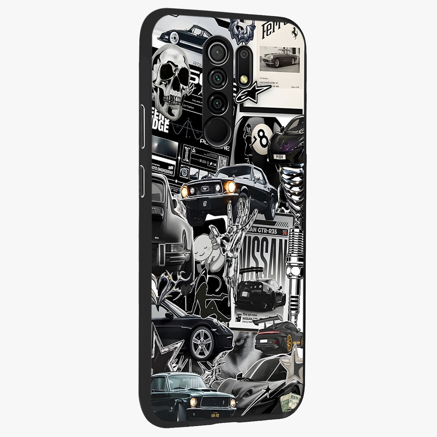 Aesthetic Dark Love Glass Case upright view showcasing dramatic romantic artwork with modern aesthetic style.
