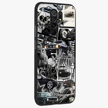 Aesthetic Dark Love Glass Case upright view showcasing dramatic romantic artwork with modern aesthetic style.