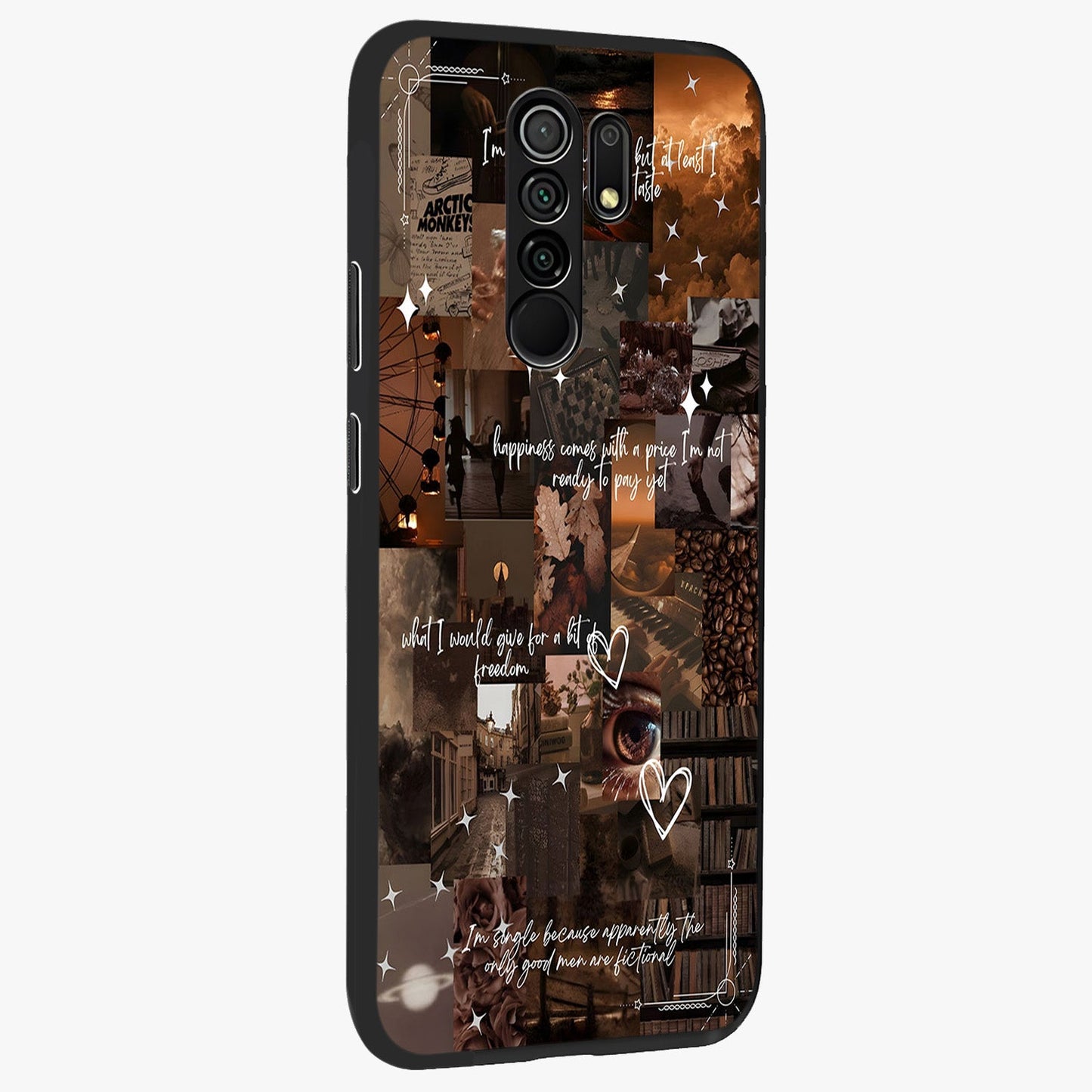 Bittersweet Aesthetic Chaos Glass Case upright view showcasing bold artistic chaos design with modern aesthetic style.