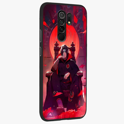 Blood Moon Sovereign Glass Case upright view showcasing powerful moon inspired artwork with cosmic aesthetic style.