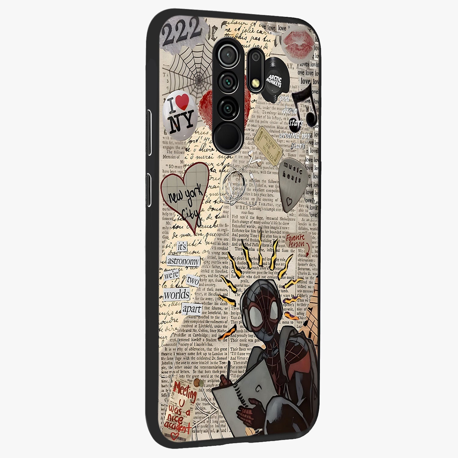 City Dream Sketch Glass Case upright view showcasing urban skyline artwork with stylish hand drawn design.