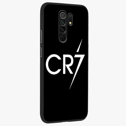 Cr7 Elite Strike Glass Case upright view showcasing energetic football inspired design with modern sports aesthetic.
