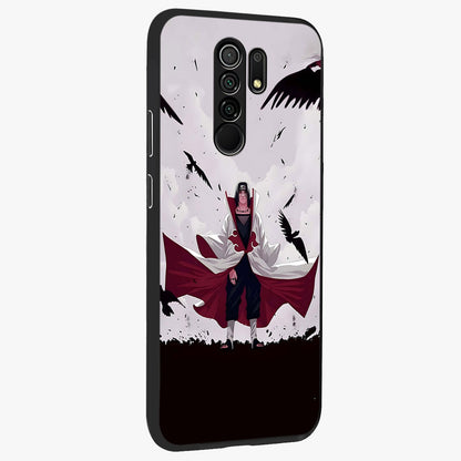 Crimson Crow Ascension Glass Case upright view showcasing dramatic crow artwork with bold gothic theme.
