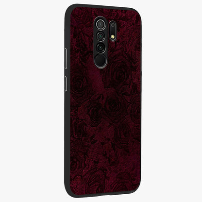 Crimson Fade Flow Glass Case upright view showcasing dynamic crimson flow artwork with stylish abstract theme.