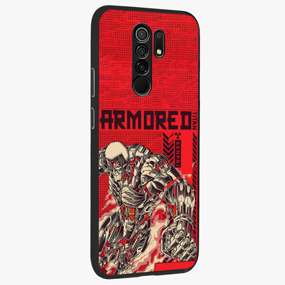 Crimson Mecha Titan Glass Case upright view showcasing dynamic robotic titan design with sci-fi inspired theme.