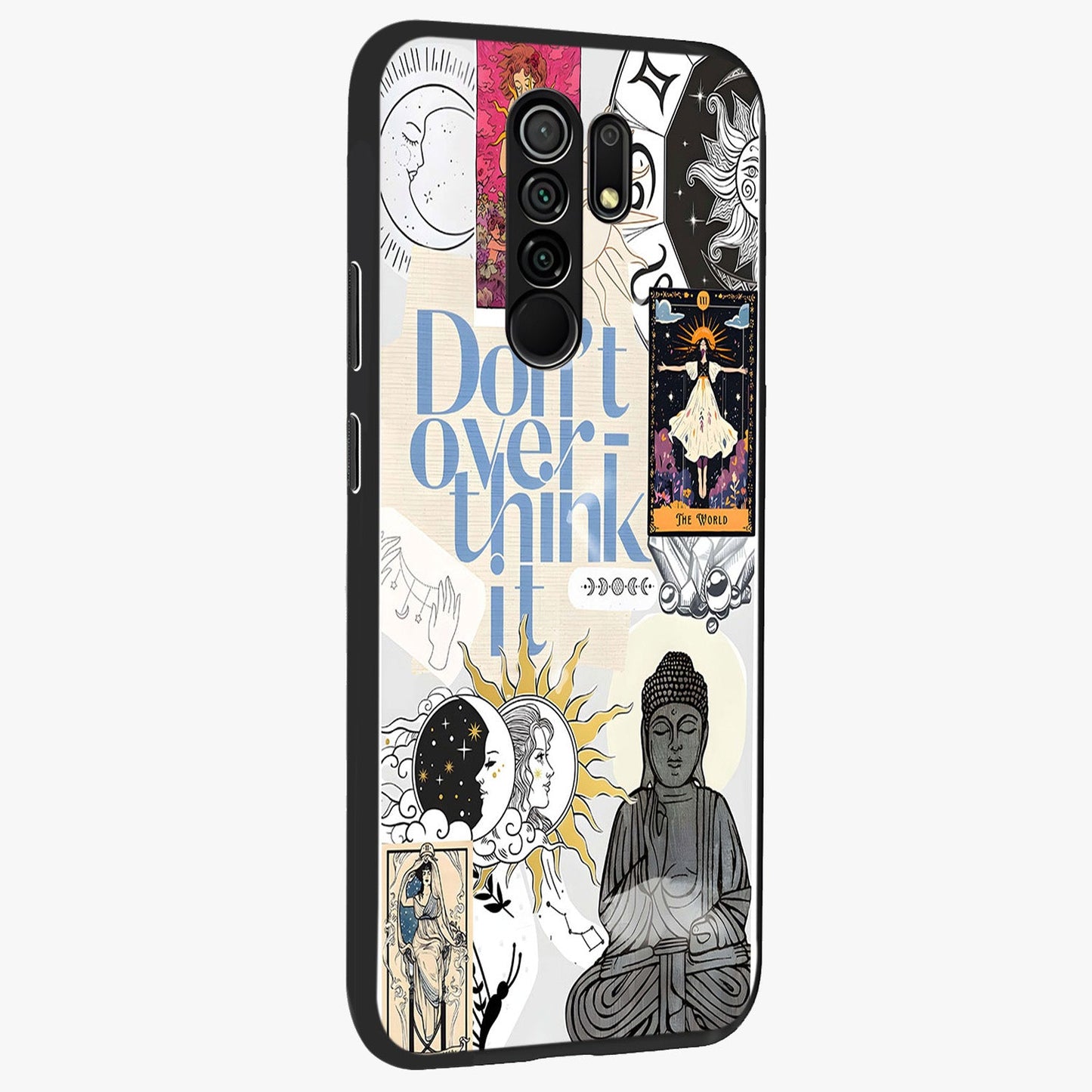 Ethereal Thoughts Glass Case upright view showcasing delicate artistic composition with peaceful dreamy theme.