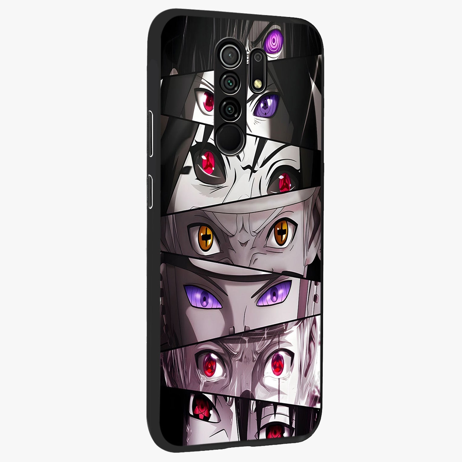 Eyes of Destiny Glass Case upright view showcasing symbolic eye artwork with dramatic artistic theme.