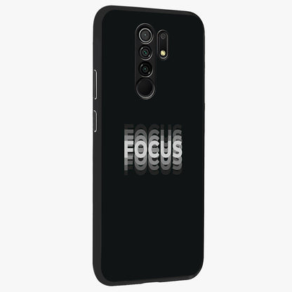 Focus Mode On Glass Case upright view showcasing strong typography statement with sleek motivational theme.