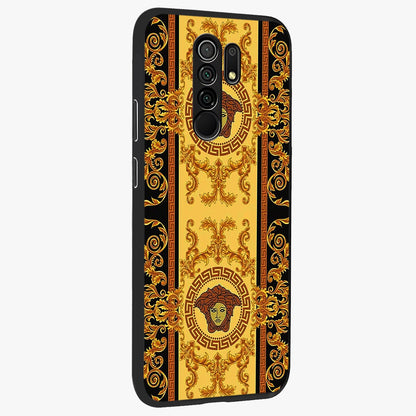 Golden Lotus Glow Glass Case upright view showcasing luminous lotus artwork with peaceful divine theme.