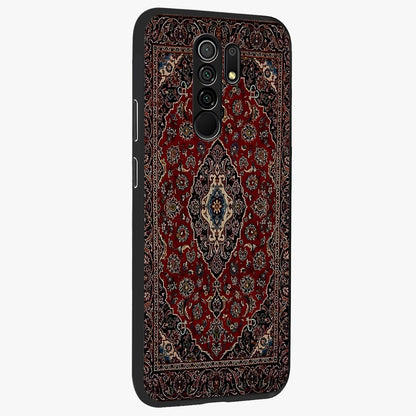 Heritage Carpet Royale Glass Case upright view showcasing detailed ornamental artwork with luxurious traditional theme.