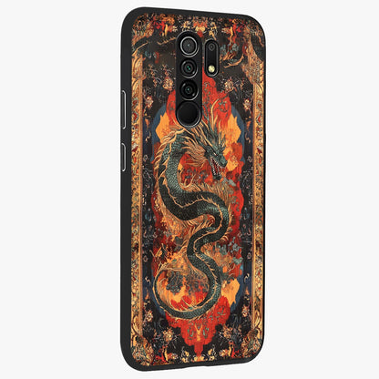 Inferno Dragon Soul Glass Case upright view showcasing intense dragon artwork with fantasy fire theme.