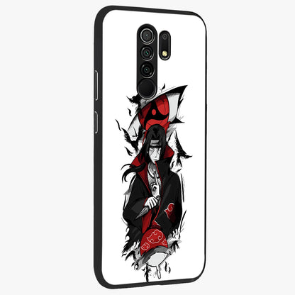 Itachi Limited Edition Naruto Anime Glass Case upright view showcasing intense anime artwork with powerful character theme.