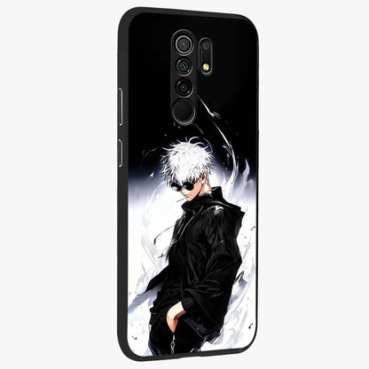Limitless Shadow King Glass Case upright view showcasing bold shadow warrior artwork with epic fantasy theme.