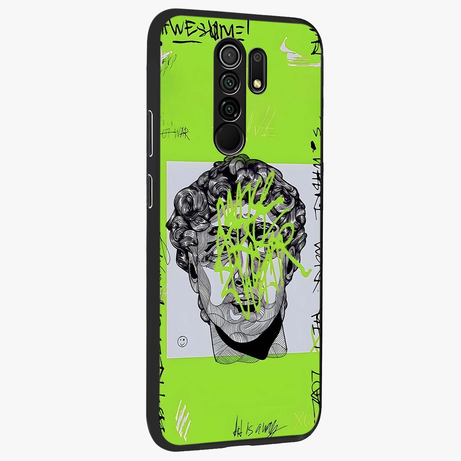 Neo Graffiti Rebellion Glass Case upright view showcasing colorful graffiti artwork with bold modern street style.