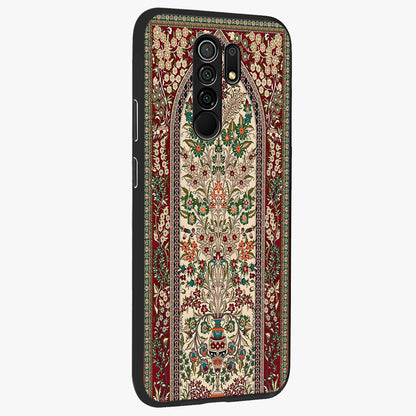 Persian Inspired Glass Case upright view showcasing decorative Persian artwork with rich heritage theme.