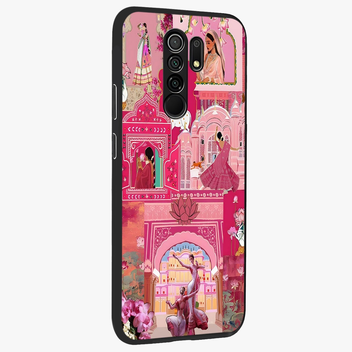 Pink Palace Muse Glass Case upright view showcasing artistic palace artwork with graceful royal theme.