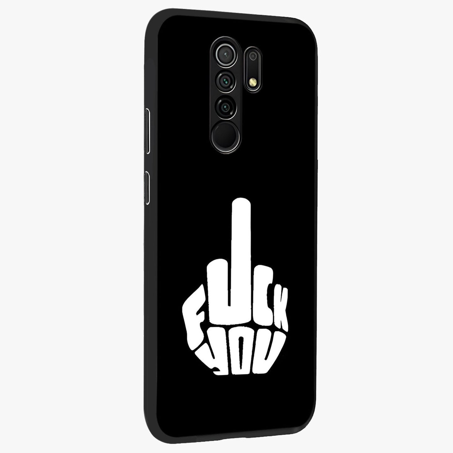 Rebel Mode On Glass Case upright view showcasing striking statement artwork with bold rebellious theme.