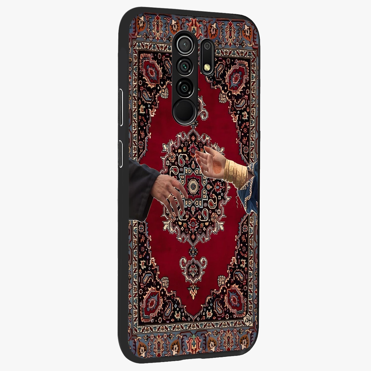 Royal Touch Reach Glass Case upright view showcasing stylish royal inspired artwork with graceful theme.
