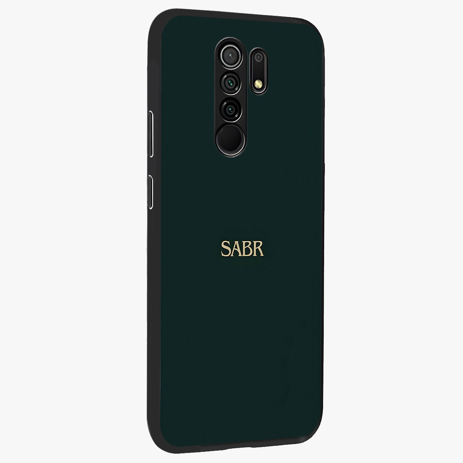 Sabr Minimal Patience Glass Case upright view showcasing calm minimalist artwork with motivational patience theme.