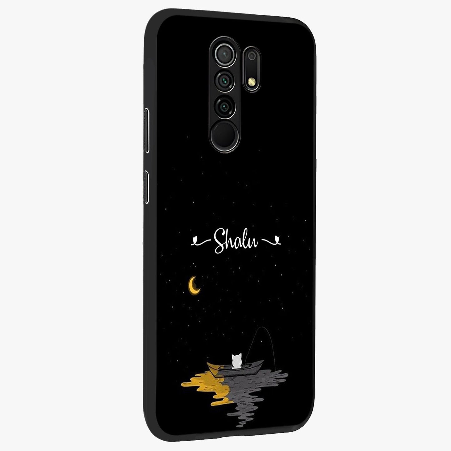 Silent Night Row Glass Case upright view showcasing tranquil night artwork with serene landscape theme.