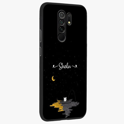Silent Night Row Glass Case upright view showcasing tranquil night artwork with serene landscape theme.