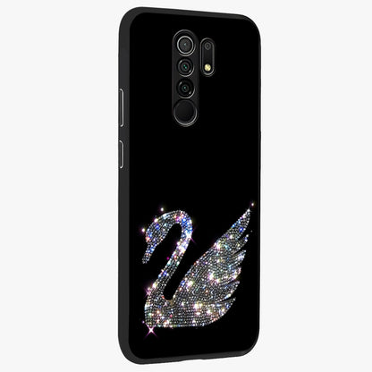 Starlit Swan Grace Glass Case upright view showcasing beautiful swan artwork with peaceful night themed design.