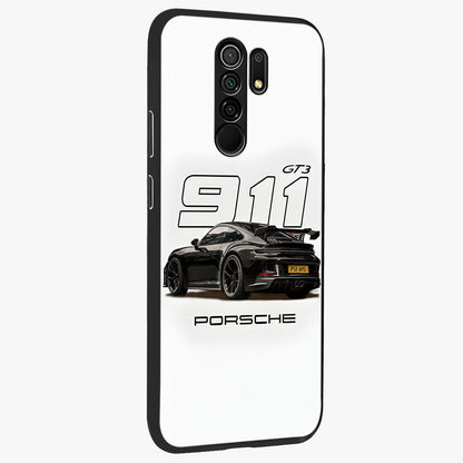 Turbo Legacy Icon Glass Case upright view showcasing bold racing inspired artwork with classic car theme.