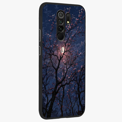 Twilight Sakura Serenade Glass Case upright view showcasing beautiful cherry blossom artwork with serene evening theme.