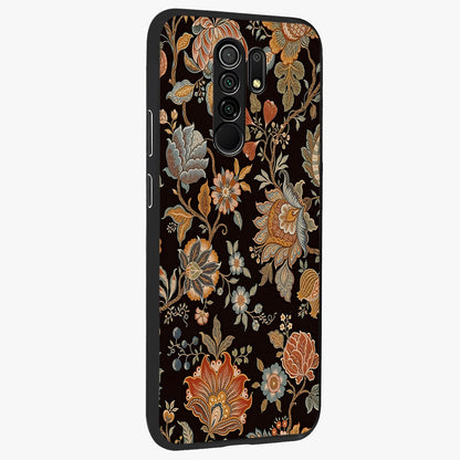 Vintage Floral Dream Glass Case upright view showcasing delicate floral artwork with timeless vintage theme.