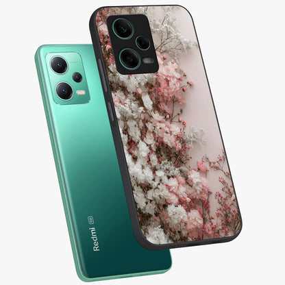 Blush Blossom Cloud Glass Case displayed in angled mockup highlighting soft cloud and blossom design with pastel aesthetic.