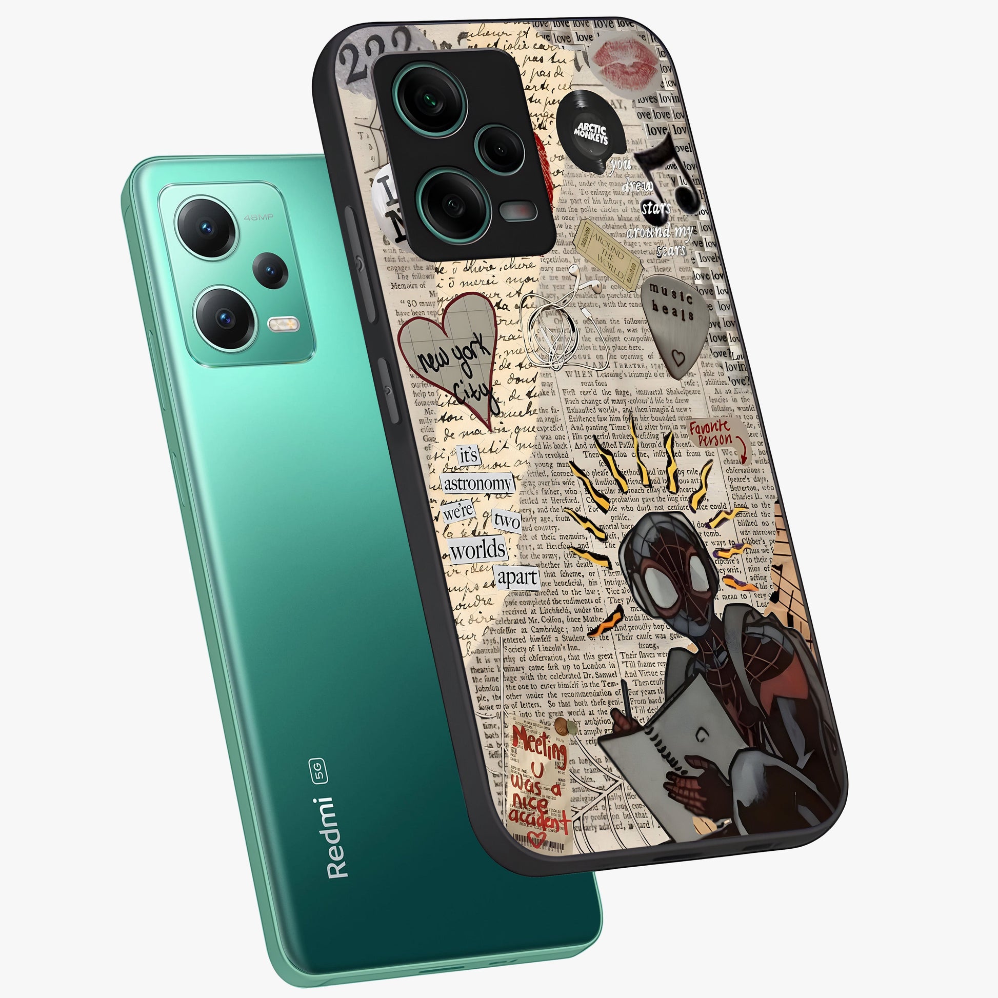 City Dream Sketch Glass Case displayed in angled mockup highlighting minimal city illustration with aesthetic sketch style.