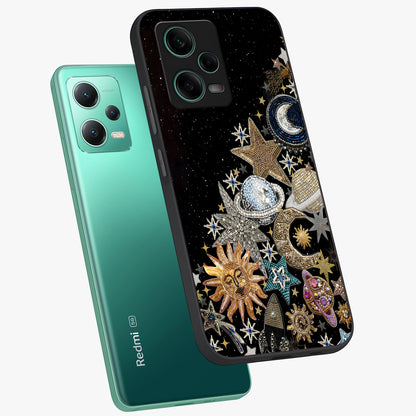 Cosmic Sparkle Dreams Glass Case displayed in angled mockup highlighting dreamy star sparkle design with celestial aesthetic.