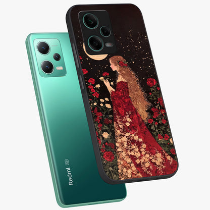 Crimson Dreams Glass Case displayed in angled mockup highlighting soft crimson aesthetic design with artistic theme.
