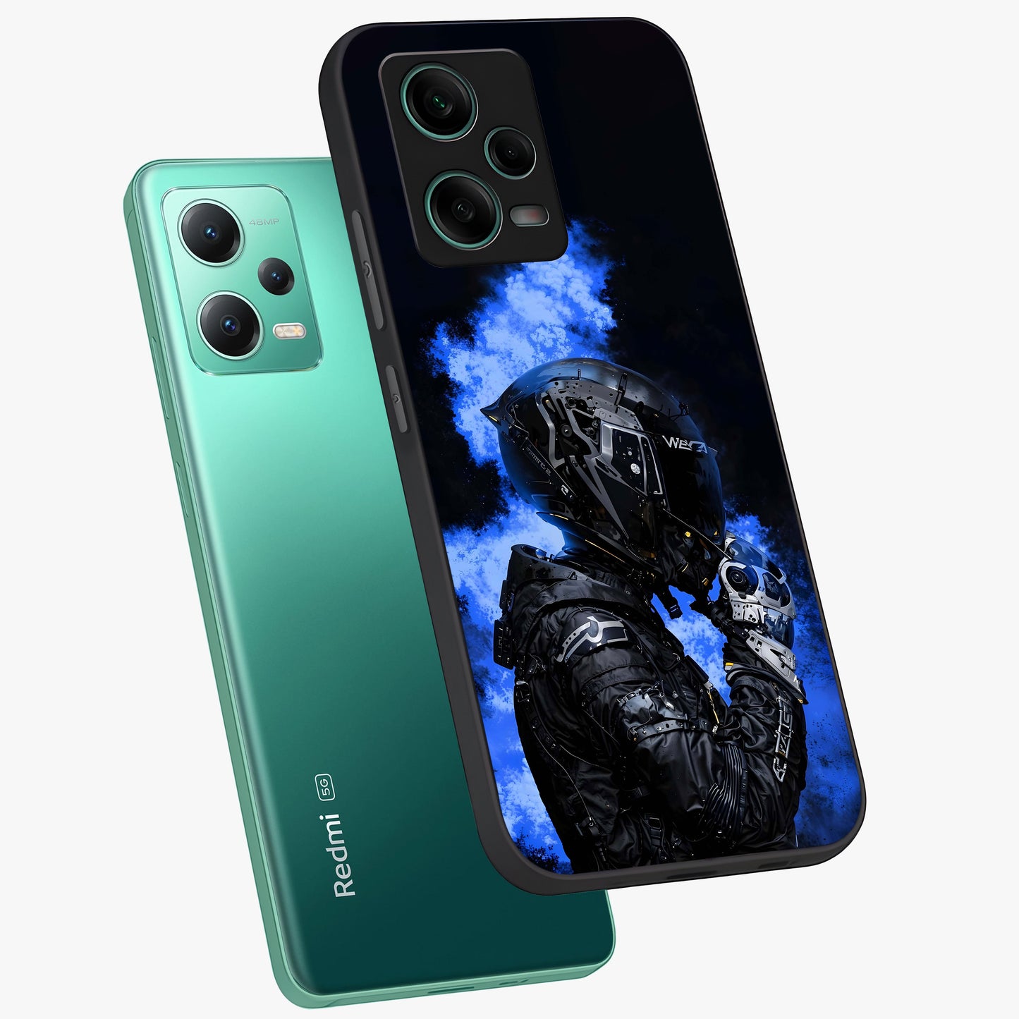 Cyber Sentinel Protocol Glass Case displayed in angled mockup highlighting digital cyber design with sci-fi aesthetic style.