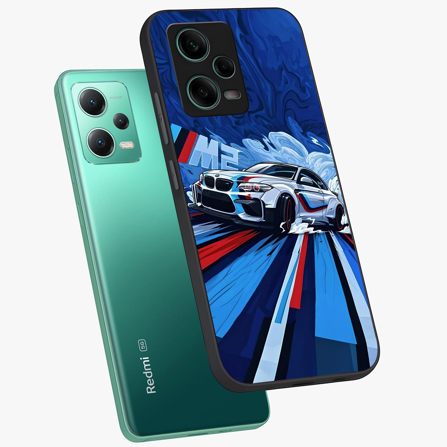 Drift Power Rush Glass Case displayed in angled mockup highlighting powerful drift car design with sporty aesthetic style.