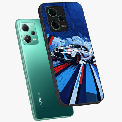 Drift Power Rush Glass Case displayed in angled mockup highlighting powerful drift car design with sporty aesthetic style.