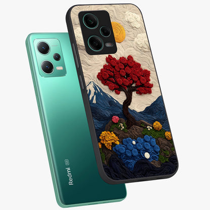 Eternal Nature Tapestry Glass Case displayed in angled mockup highlighting detailed botanical pattern with artistic aesthetic.
