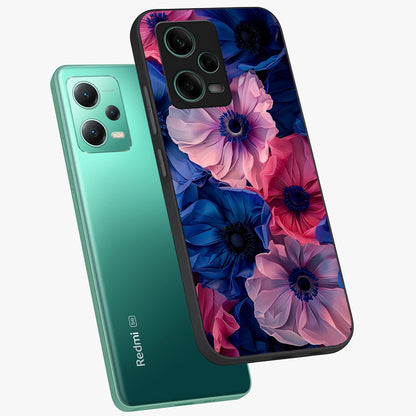 Flower Paper Art Pattern Glass Case displayed in angled mockup highlighting layered paper flower design with artistic aesthetic.
