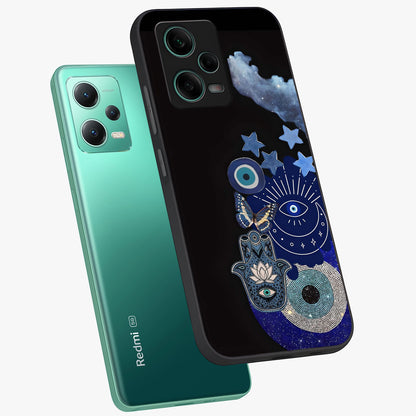 Galactic Charm Cluster Glass Case displayed in angled mockup highlighting luminous galaxy inspired design with dreamy aesthetic.