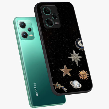 Galactic Charm Glow Glass Case displayed in angled mockup highlighting luminous galaxy inspired design with dreamy aesthetic.