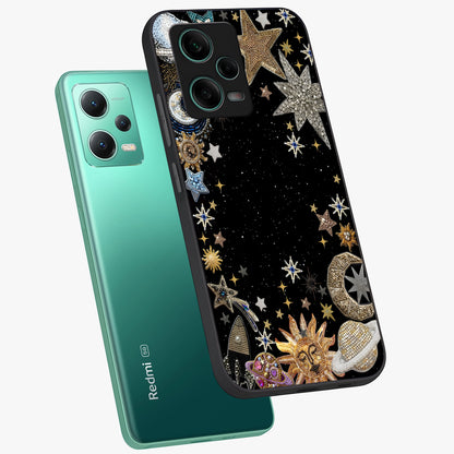 Galactic Jewel Stars Glass Case displayed in angled mockup highlighting shining celestial star design with cosmic aesthetic style.