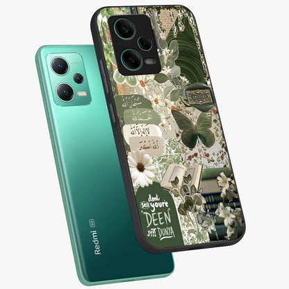Green Islamic Books Quotes Glass Case displayed in angled mockup highlighting spiritual quote design with elegant green aesthetic.