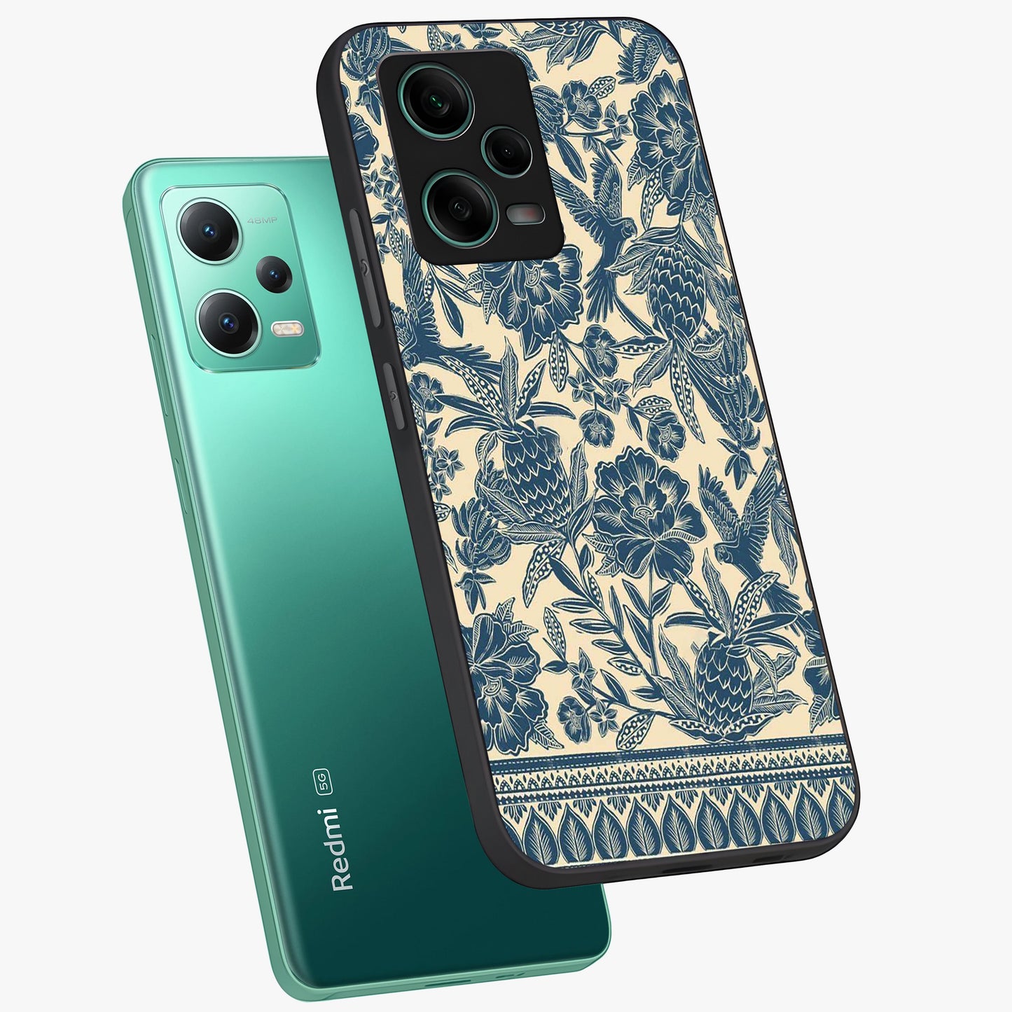 Heirloom Wild Bloom Glass Case displayed in angled mockup highlighting botanical bloom design with classic aesthetic style.