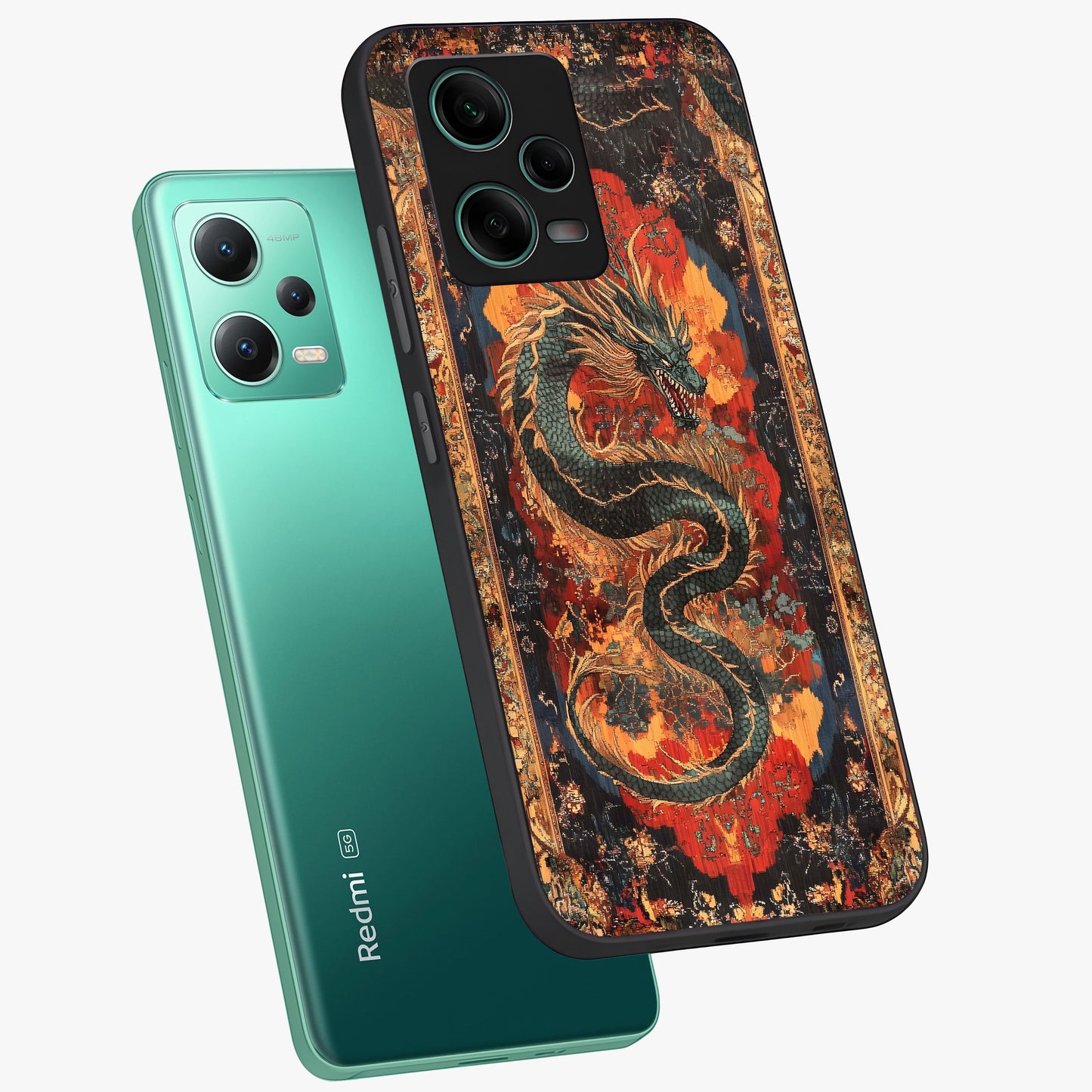Inferno Dragon Soul Glass Case displayed in angled mockup highlighting powerful dragon illustration with inferno aesthetic.