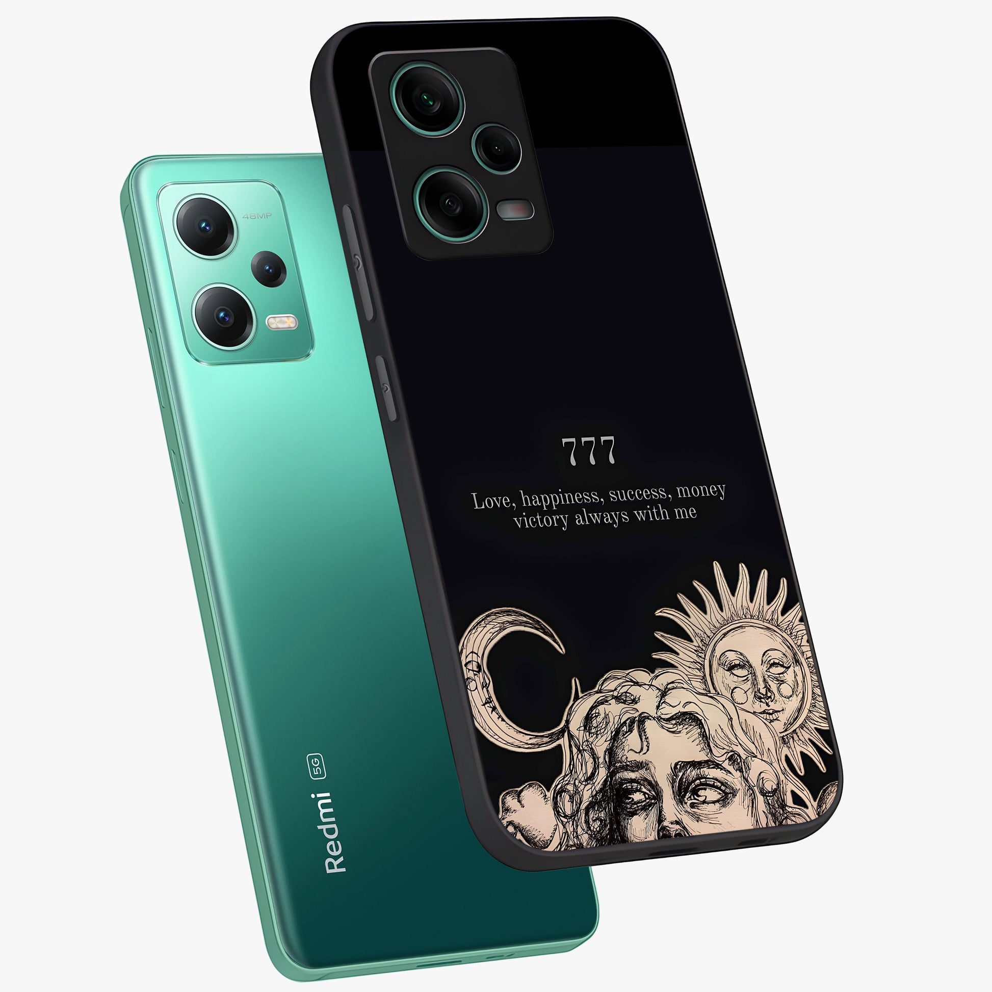 Mystic Victory Aura Glass Case displayed in angled mockup highlighting energetic aura design with bold mystical aesthetic.