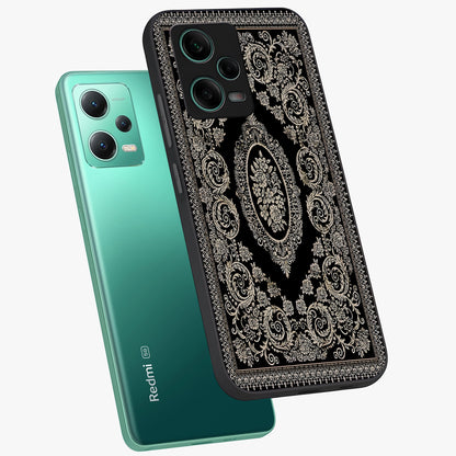 Noir Bloom Elegance Glass Case displayed in angled mockup highlighting refined flower design with stylish noir aesthetic.