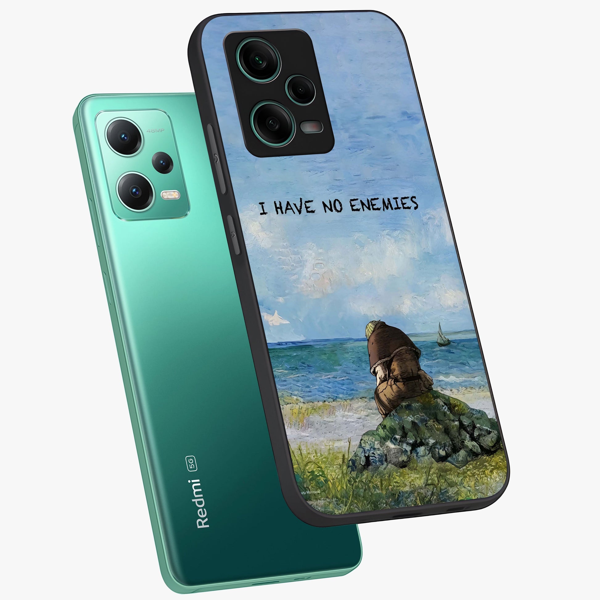 Peace Beyond War Glass Case displayed in angled mockup highlighting meaningful message design with artistic aesthetic style.