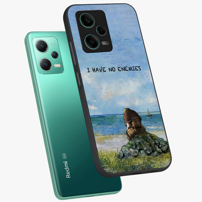 Peace Beyond War Glass Case displayed in angled mockup highlighting meaningful message design with artistic aesthetic style.