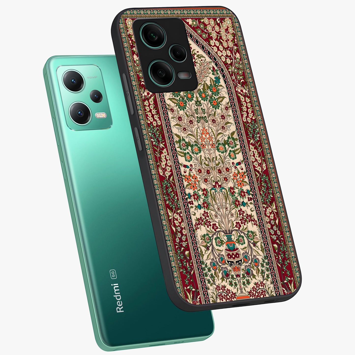 Persian Inspired Glass Case displayed in angled mockup highlighting intricate traditional design with elegant cultural aesthetic.