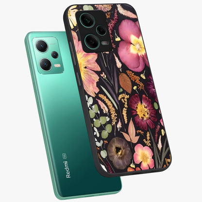 Petal Dream Tapestry Glass Case displayed in angled mockup highlighting decorative petal pattern with elegant botanical aesthetic.
